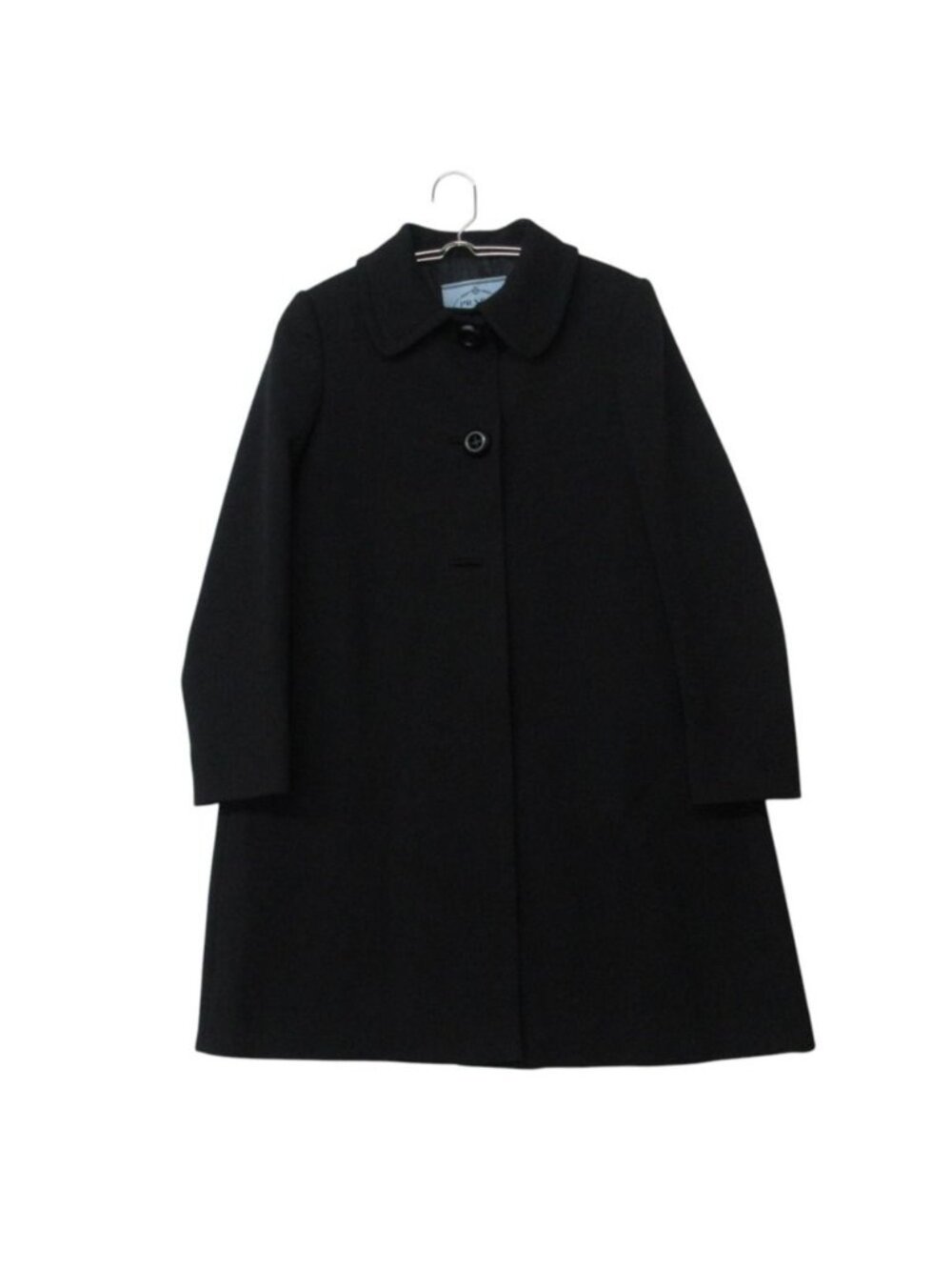 Prada Soutien Collar Coat Virgin Wool Black